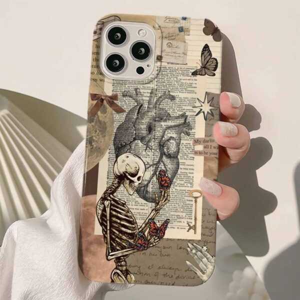 Skeleton Kolaj Tasarımlı Silikon Telefon Kılıfı
