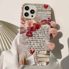 Love Kolaj Tasarımlı Silikon Telefon Kılıfı