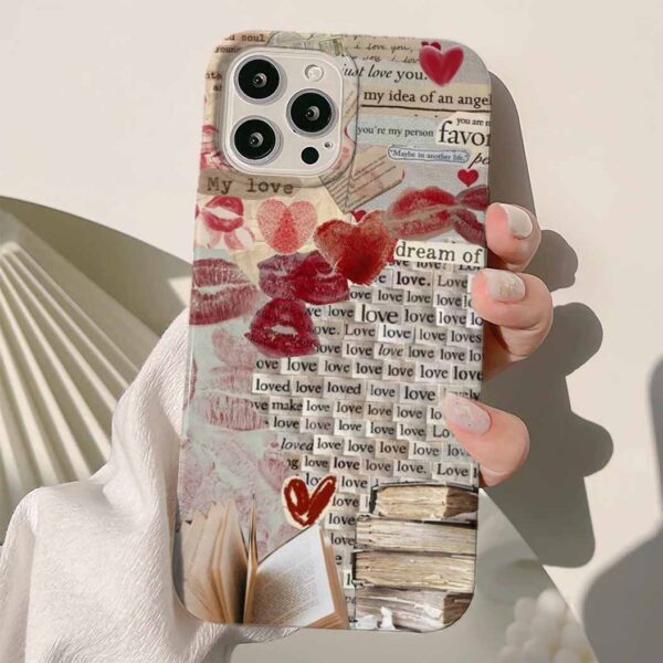 Love Kolaj Tasarımlı Silikon Telefon Kılıfı