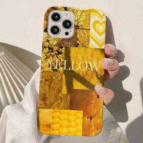 Yellow Kolaj Tasarımlı Silikon Telefon Kılıfı