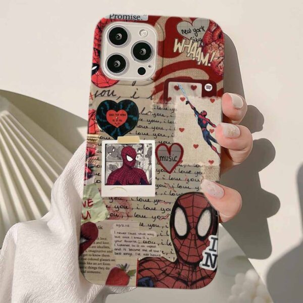 Spiderman Mucis Kolaj Tasarımlı Silikon Telefon Kılıfı