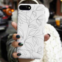 Çizgisel Çiçek Baskılı Silikon Telefon Kılıfı
