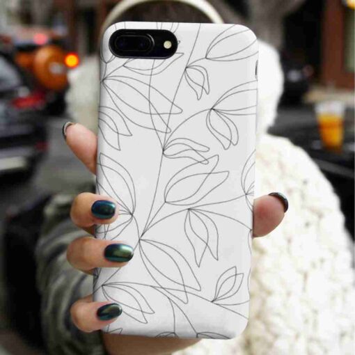 Çizgisel Çiçek Baskılı Silikon Telefon Kılıfı