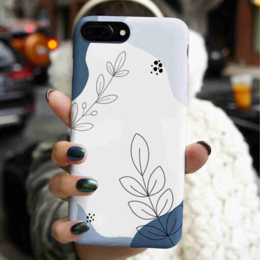 Beyaz Mavi Çiçek Baskılı Silikon Telefon Kılıfı