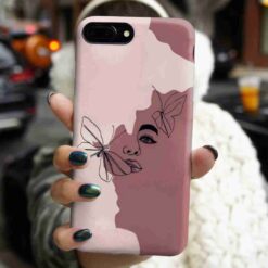 Pudra Kelebekli Kız Baskılı Silikon Telefon Kılıfı
