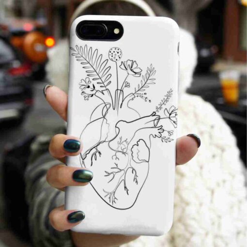 Çiçekler Açmış Kalp Baskılı Silikon Telefon Kılıfı