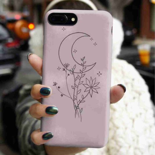 Ay Desenli Çiçek Silüet Baskılı Silikon Telefon Kılıfı