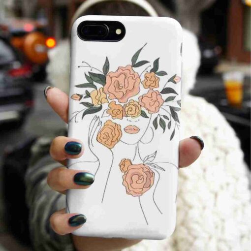 Çiçekler İçinde Kız Baskılı Silikon Telefon Kılıfı