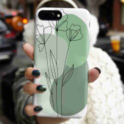 Yeşil Çiçekler Baskılı Silikon Telefon Kılıfı