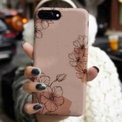 Kahve Tonu Çiçekler Baskılı Silikon Telefon Kılıfı