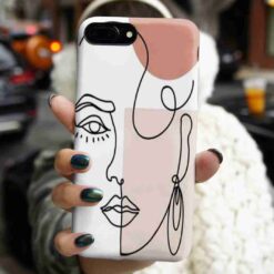 Küpeli Kız Silüeti Baskılı Silikon Telefon Kılıfı