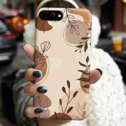 Çiçek Silüetleri Baskılı Silikon Telefon Kılıfı