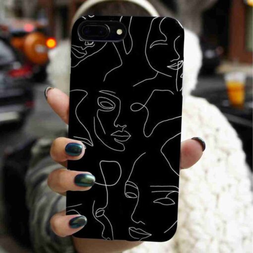 Yüz Silüetleri Baskılı Silikon Telefon Kılıfı