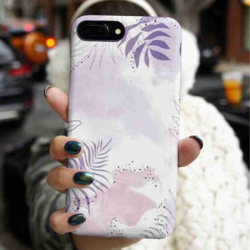 Lila Çiçekler Baskılı Silikon Telefon Kılıfı