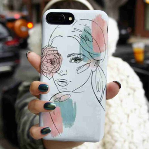 Mavi Çiçekli Silüet Baskılı Silikon Telefon Kılıfı
