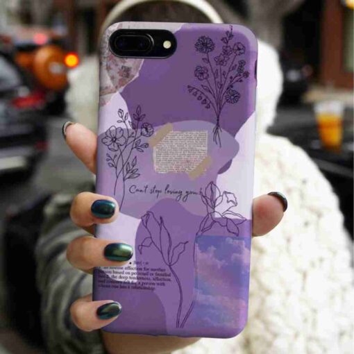 Purple Retro Silüet Baskılı Silikon Telefon Kılıfı