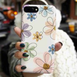 Renkli Çiçekler Baskılı Silikon Telefon Kılıfı