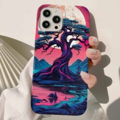 Dolunay Ve Ağaç Tasarımlı Silikon Telefon Kılıfı