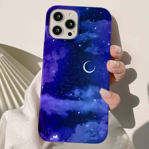 Lacivert Gök Yüzü Tasarımlı Silikon Telefon Kılıfı