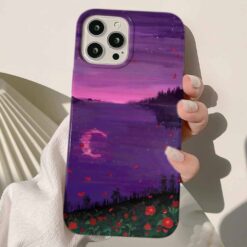 Kırmızı Çiçekler Tasarımlı Silikon Telefon Kılıfı
