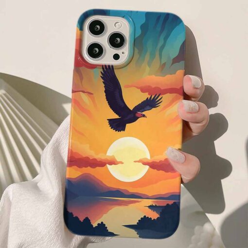 Gökyüzündeki Kartal Tasarımlı Silikon Telefon Kılıfı