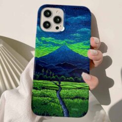 Yeşil Yol Tasarımlı Silikon Telefon Kılıfı