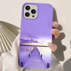 Mor İskele Tasarımlı Silikon Telefon Kılıfı