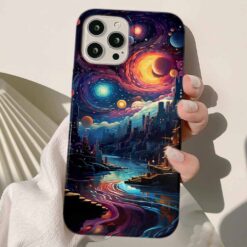 Renkli Gezegenler Tasarımlı Silikon Telefon Kılıfı