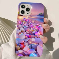 Renkli Taşlar Tasarımlı Silikon Telefon Kılıfı