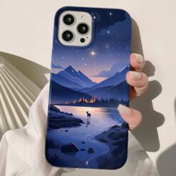 Mavi Manzara Tasarımlı Silikon Telefon Kılıfı