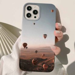 Çölde Balon Manzarası Tasarımlı Silikon Telefon Kılıfı