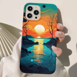 Günbatımı Işığı Tasarımlı Silikon Telefon Kılıfı