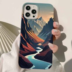 Dağdaki Akarsu Tasarımlı Silikon Telefon Kılıfı