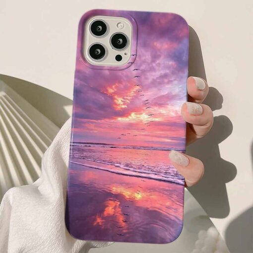 Leylek Göçü Tasarımlı Silikon Telefon Kılıfı