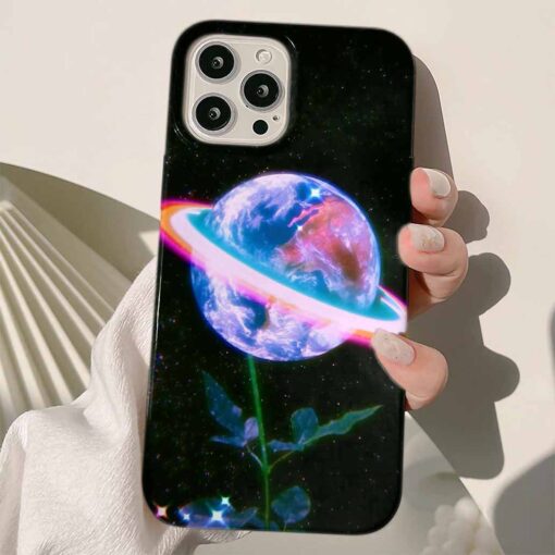 Halkalı Dünya Tasarımlı Silikon Telefon Kılıfı
