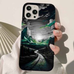 Siyah Günbatımı Tasarımlı Silikon Telefon Kılıfı