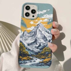 Beyaz Dağ Tasarımlı Silikon Telefon Kılıfı