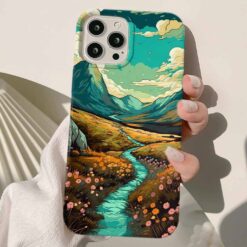 İnce Akarsu Tasarımlı Silikon Telefon Kılıfı