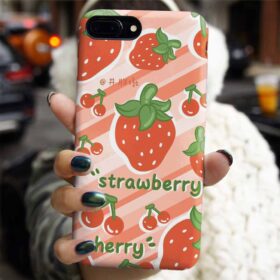 Çiçek Ve Kiraz Tasarımlı Silikon Telefon Kılıfı