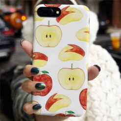 Kesik Elmalar Tasarımlı Silikon Telefon Kılıfı