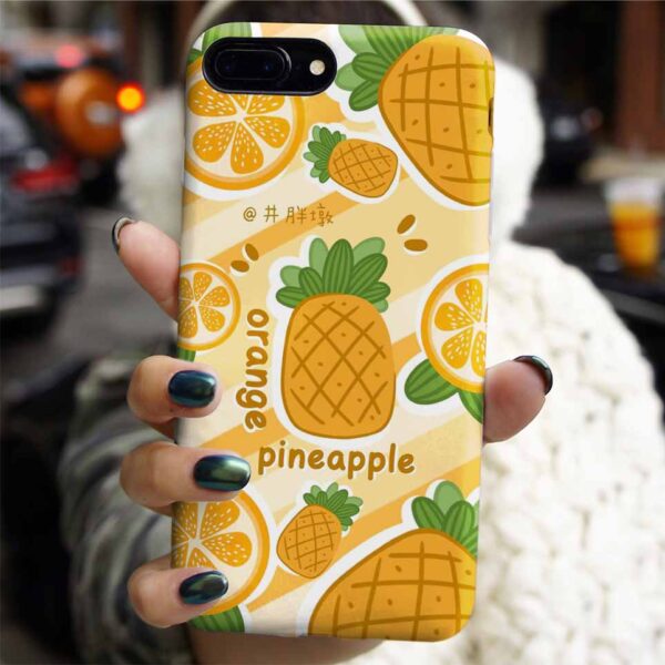 Portakal Ve Ananas Tasarımlı Silikon Telefon Kılıfı