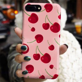 Cherry Kolaj Tasarımlı Silikon Telefon Kılıfı