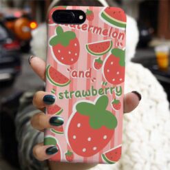 Watermelon And Strawberry Tasarımlı Silikon Telefon Kılıfı