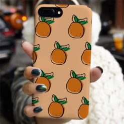 Vektörel Şeftali Tasarımlı Silikon Telefon Kılıfı