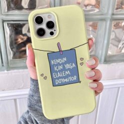 Kendin İçin Yaşa Elalem Doymuyor Tasarımlı Silikon Telefon Kılıfı
