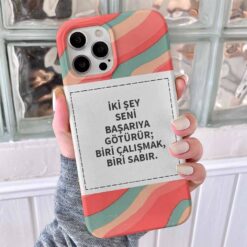 İki Şey Seni Başarıya Taşır Tasarımlı Silikon Telefon Kılıfı