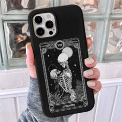 Trength Skeleton Tarrot Card Tasarımlı Silikon Telefon Kılıfı