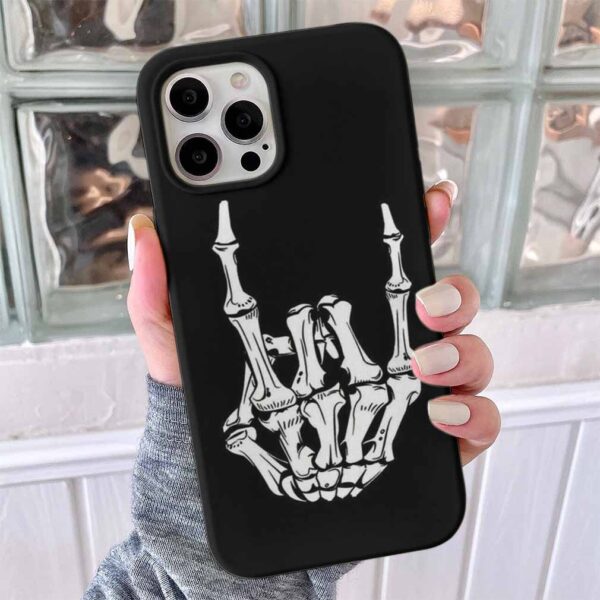Rock And Roll Skeleton Tasarımlı Silikon Telefon Kılıfı