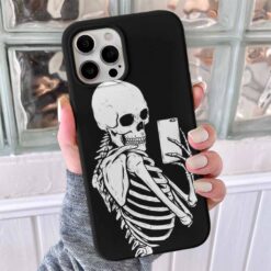 Selfie Skeleton Tasarımlı Silikon Telefon Kılıfı