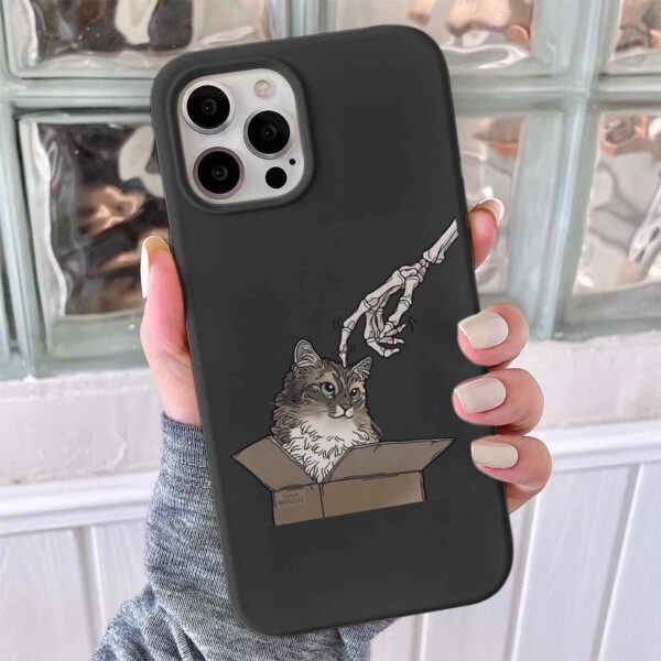 Kedi Seven İskelet Tasarımlı Silikon Telefon Kılıfı